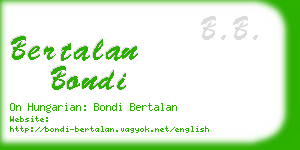 bertalan bondi business card